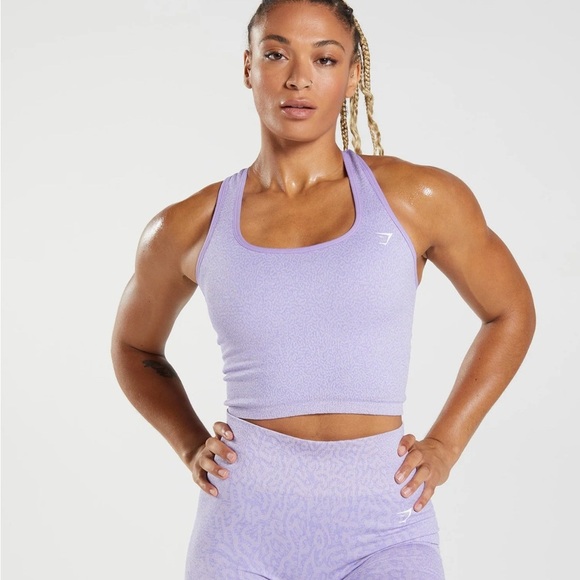 Gymshark Other - Gym shark ADAPT ANIMAL SEAMLESS CROP TANK Women's Purple Sports Bra size M